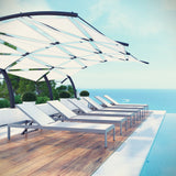 Shore Silver/White Outdoor Patio Aluminum Chaise (Set of 6) - Ornate Home