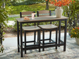 Shoreline Beach Black/Beige Counter Table Set (Set of 3) - Ornate Home