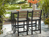 Shoreline Beach Black/Beige Counter Table Set (Set of 3) - Ornate Home