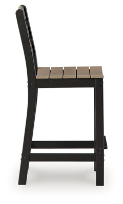 Shoreline Beach Black/Beige Counter Table Set (Set of 3) - Ornate Home