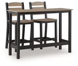 Shoreline Beach Black/Beige Counter Table Set (Set of 3) - Ornate Home