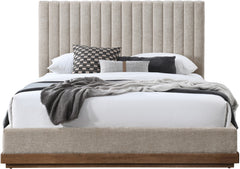 Shoreline Beige Fabric Upholstered King Bed (3 Boxes) - Ornate Home