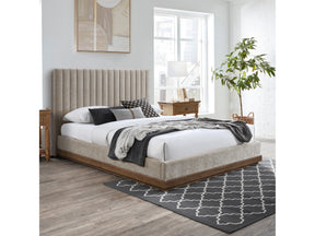 Shoreline Beige Fabric Upholstered King Bed (3 Boxes) - Ornate Home