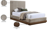 Shoreline Beige Fabric Upholstered Twin Bed (3 Boxes) - Ornate Home