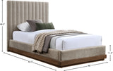 Shoreline Beige Fabric Upholstered Twin Bed (3 Boxes) - Ornate Home