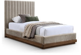 Shoreline Beige Fabric Upholstered Twin Bed (3 Boxes) - Ornate Home