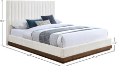Shoreline Cream Fabric Upholstered Full Bed (3 Boxes) - Ornate Home