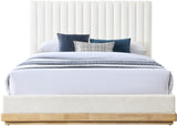 Shoreline Cream Fabric Upholstered King Bed (3 Boxes) - Ornate Home