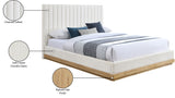 Shoreline Cream Fabric Upholstered Queen Bed (3 Boxes) - Ornate Home