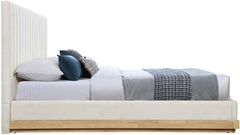Shoreline Cream Fabric Upholstered Queen Bed (3 Boxes) - Ornate Home