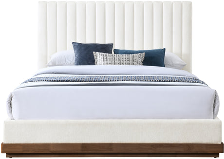 Shoreline Cream Fabric Upholstered Queen Bed (3 Boxes) - Ornate Home