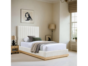 Shoreline Cream Fabric Upholstered Twin Bed (3 Boxes) - Ornate Home