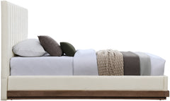Shoreline Cream Fabric Upholstered Twin Bed (3 Boxes) - Ornate Home