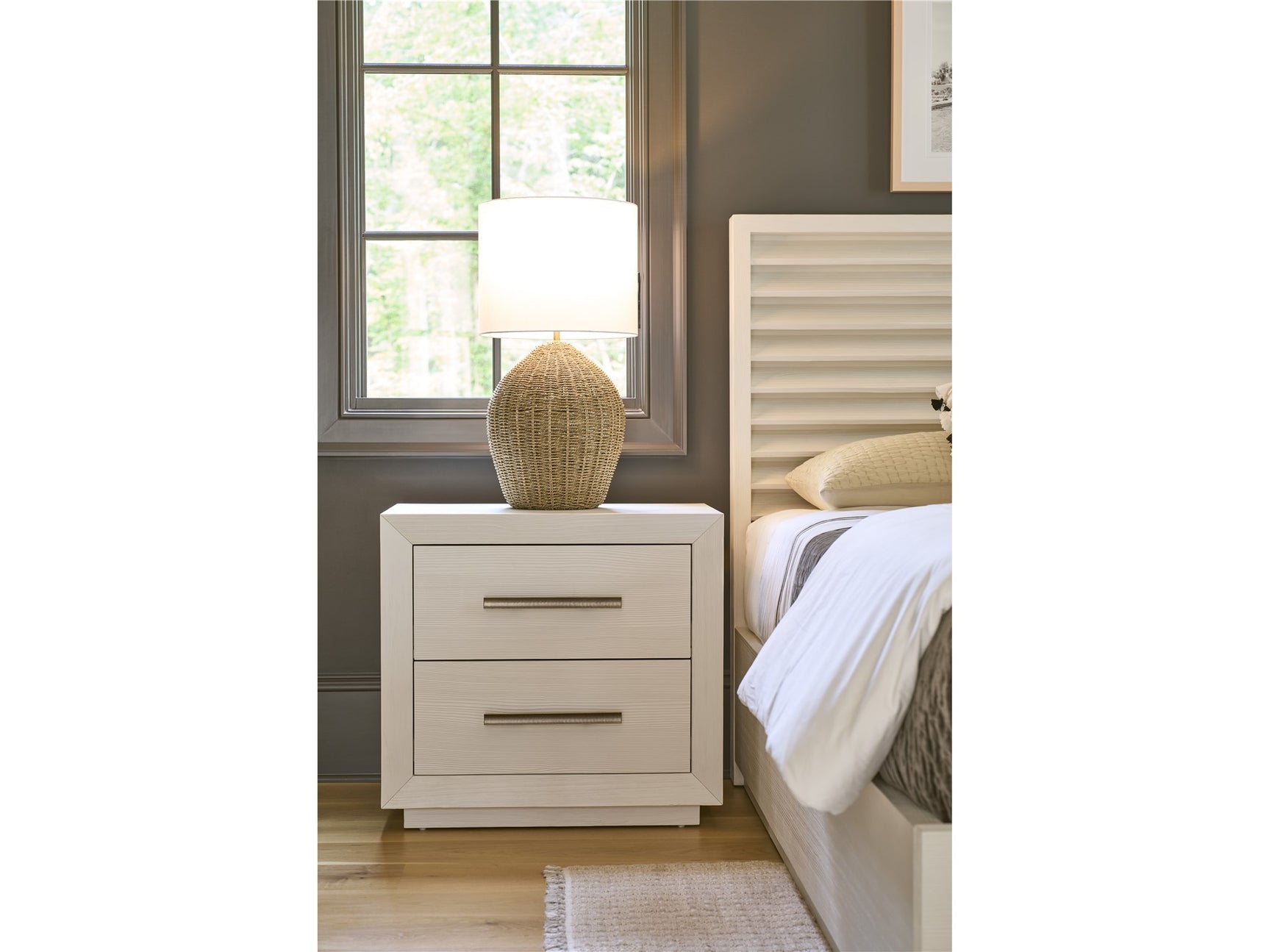 Shoreline White Pine 2 Drawers Nightstand - Ornate Home