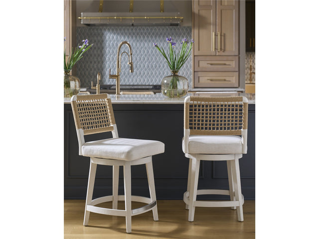 Shoreline White Pine/Crypton Nomad Snow Swivel Counter Stool - Ornate Home