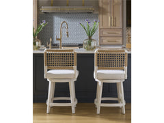 Shoreline White Pine/Crypton Nomad Snow Swivel Counter Stool - Ornate Home
