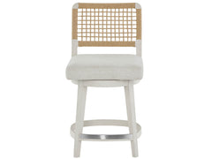 Shoreline White Pine/Crypton Nomad Snow Swivel Counter Stool - Ornate Home