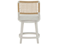 Shoreline White Pine/Crypton Nomad Snow Swivel Counter Stool - Ornate Home