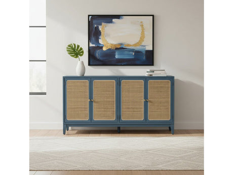 Shoreside Blue/Brown Four-Door Sideboard - Ornate Home