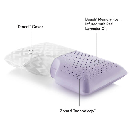 Shoulder Zoned Dough Lavender King Pillow - Ornate Home