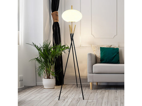 Shropshire Black/Gold/White Floor Lamp - Ornate Home