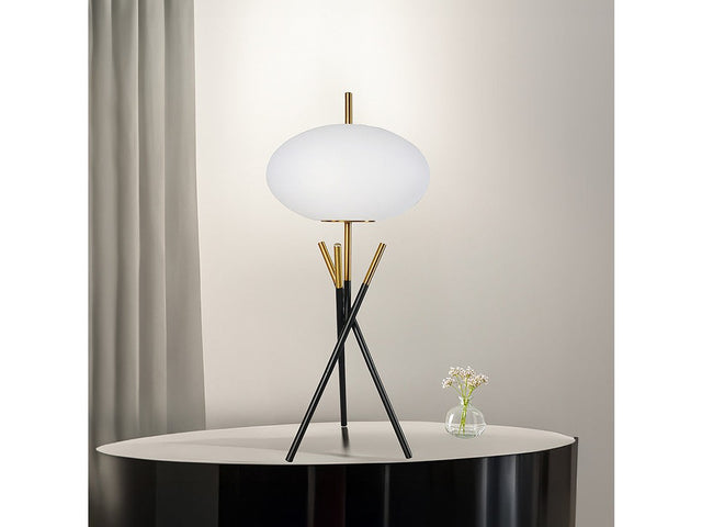 Shropshire Black/Gold/White Table Lamp - Ornate Home