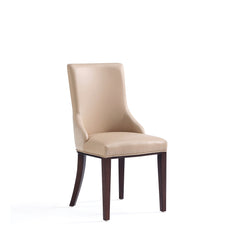 Shubert 6-Piece Faux Leather and Velvet Dining Chair Set in Tan - Ornate Home