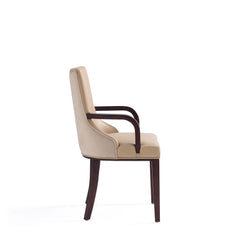Shubert 6-Piece Faux Leather and Velvet Dining Chair Set in Tan - Ornate Home