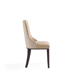 Shubert 6-Piece Faux Leather and Velvet Dining Chair Set in Tan - Ornate Home