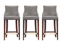 Shubert Barstool in Dark Taupe (set of 3) - Ornate Home