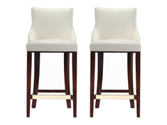 Shubert Barstool in Ivory (set of 2) - Ornate Home