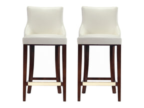 Shubert Barstool in Ivory (set of 2) - Ornate Home
