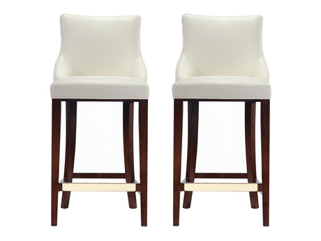 Shubert Barstool in Ivory (set of 2) - Ornate Home