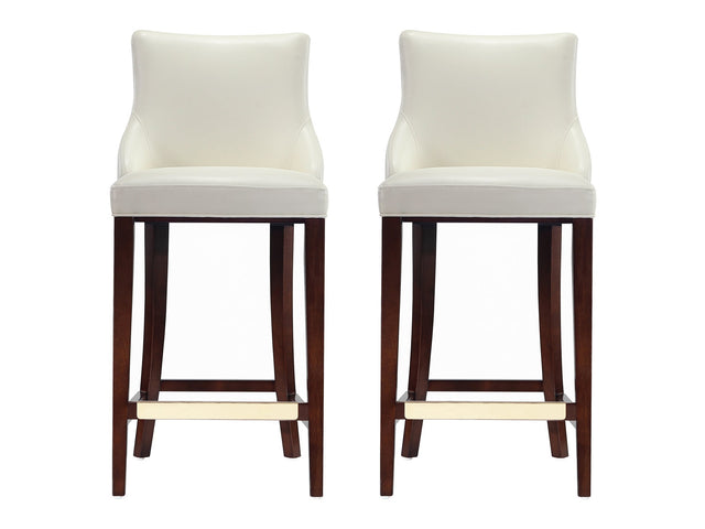 Shubert Barstool in Ivory (set of 2) - Ornate Home