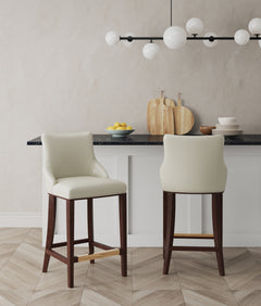 Shubert Barstool in Ivory (set of 2) - Ornate Home