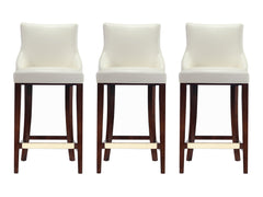 Shubert Barstool in Ivory (set of 3) - Ornate Home