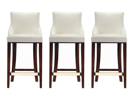 Shubert Barstool in Ivory (set of 3) - Ornate Home