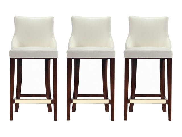 Shubert Barstool in Ivory (set of 3) - Ornate Home
