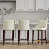 Shubert Barstool in Ivory (set of 3) - Ornate Home
