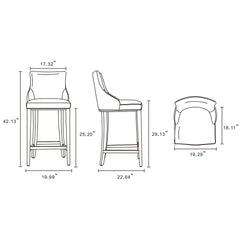 Shubert Barstool in Light Grey - Ornate Home