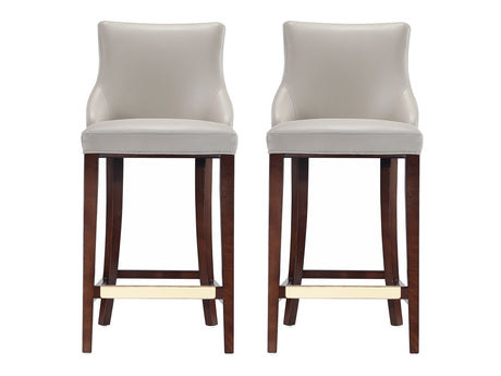 Shubert Barstool in Light Grey (set of 2) - Ornate Home