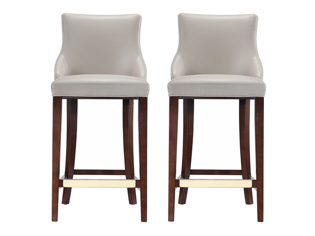 Shubert Barstool in Light Grey (set of 2) - Ornate Home