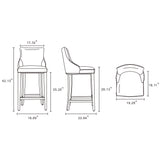 Shubert Barstool in Light Grey (set of 2) - Ornate Home