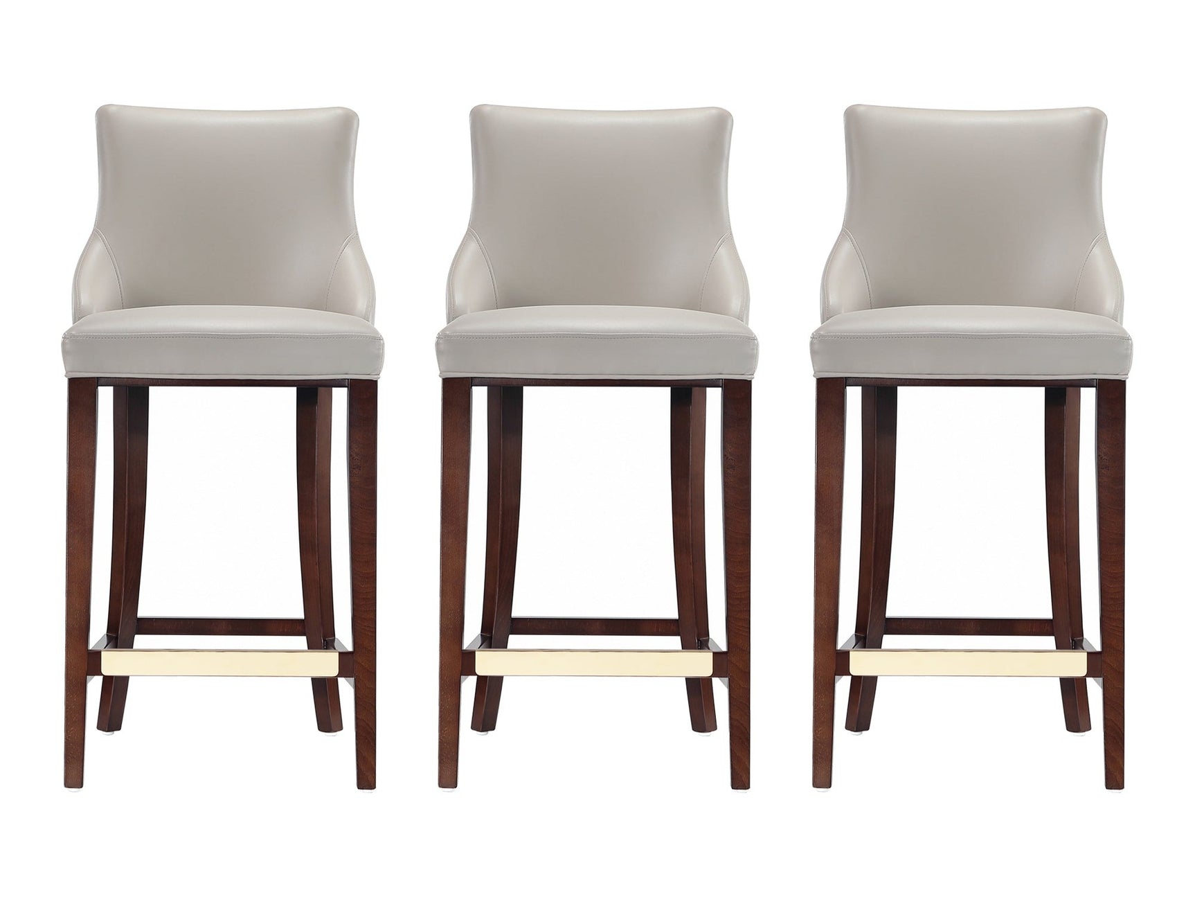 Shubert Barstool in Light Grey (set of 3) - Ornate Home