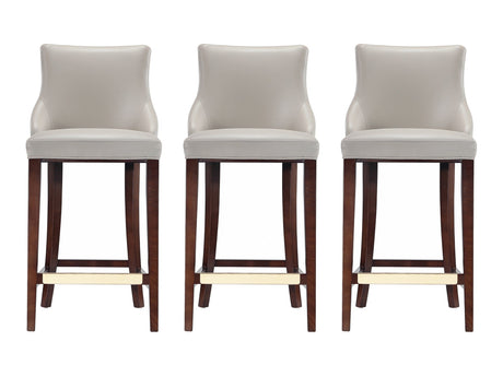 Shubert Barstool in Light Grey (set of 3) - Ornate Home