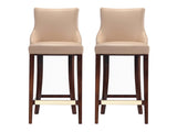 Shubert Barstool in Tan (set of 2) - Ornate Home
