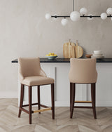 Shubert Barstool in Tan (set of 2) - Ornate Home