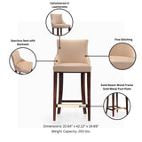 Shubert Barstool in Tan (set of 2) - Ornate Home