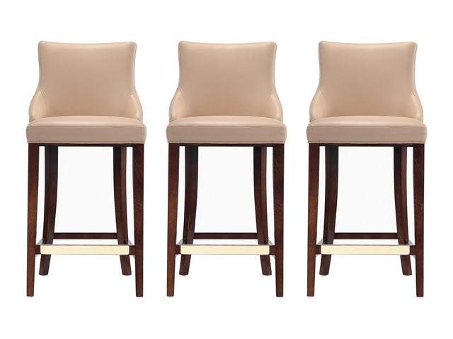 Shubert Barstool in Tan (set of 3) - Ornate Home