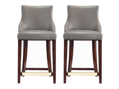 Shubert Counter Stool in Dark Taupe (set of 2) - Ornate Home